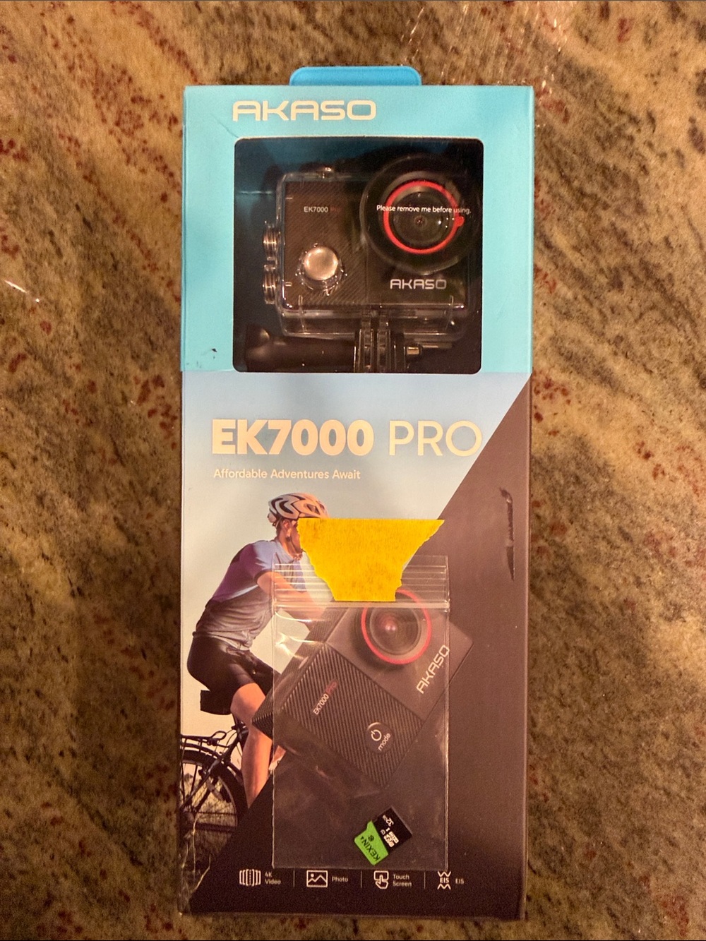 Akaso EK7000 Pro adventure camera with 32GB SD card